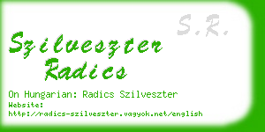 szilveszter radics business card